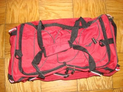 RED FOLDABLE DUFFEL GYM CARRY ON TRAVEL SHOULDER BAG  