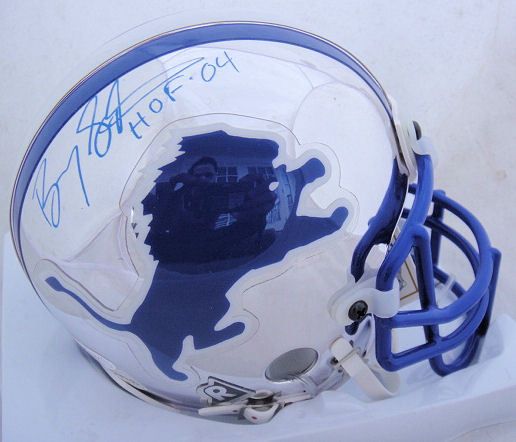 Barry Sanders Signed Detroit Lions CHROME Mini Helmet JSA  