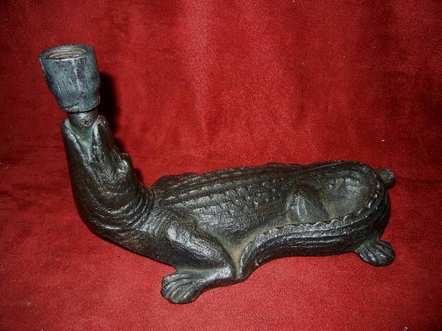 ANTIQUE CAST IRON FIGURAL ALLIGATOR LAWN SPRINKLER  