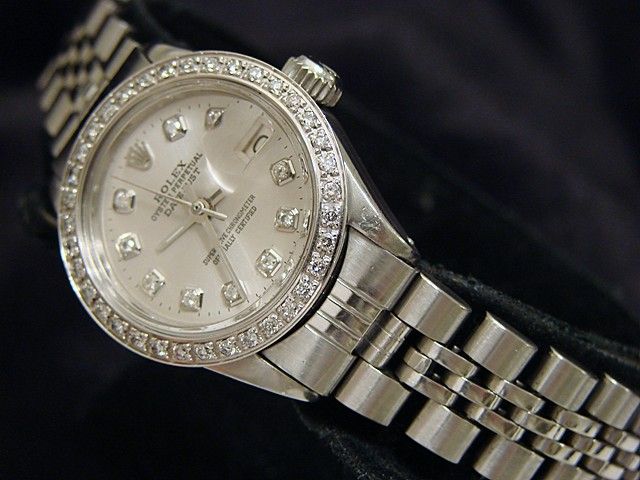 LADIE STAINLESS STEEL ROLEX DATEJUST DATE WATCH DIAMOND  