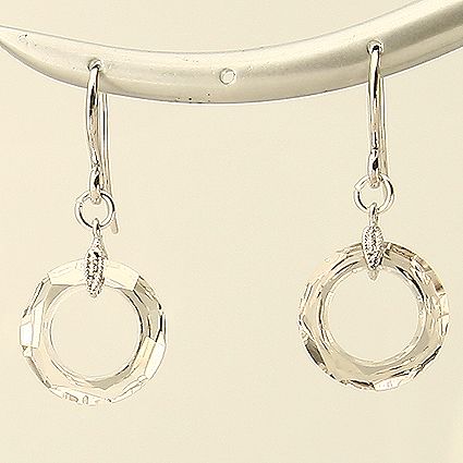 Handmade Swarovski Silver Crystal Ring Earrings  