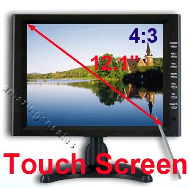 12.1 inch Touch Screen TFT LCD Monitor VGA AV PC POS  