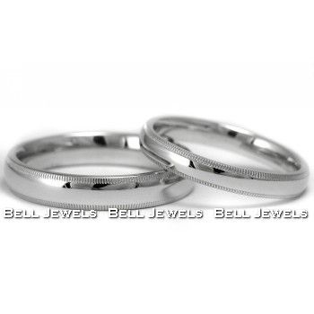 HIS/HER MATCHING SET WEDDING BANDS RINGS 14K WHITE GOLD  