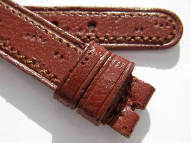 Peccary burgundy leather 60s watch band 12 mm  